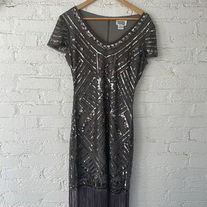 Unique Vintage Flapper Gray Dress Size Small / 4